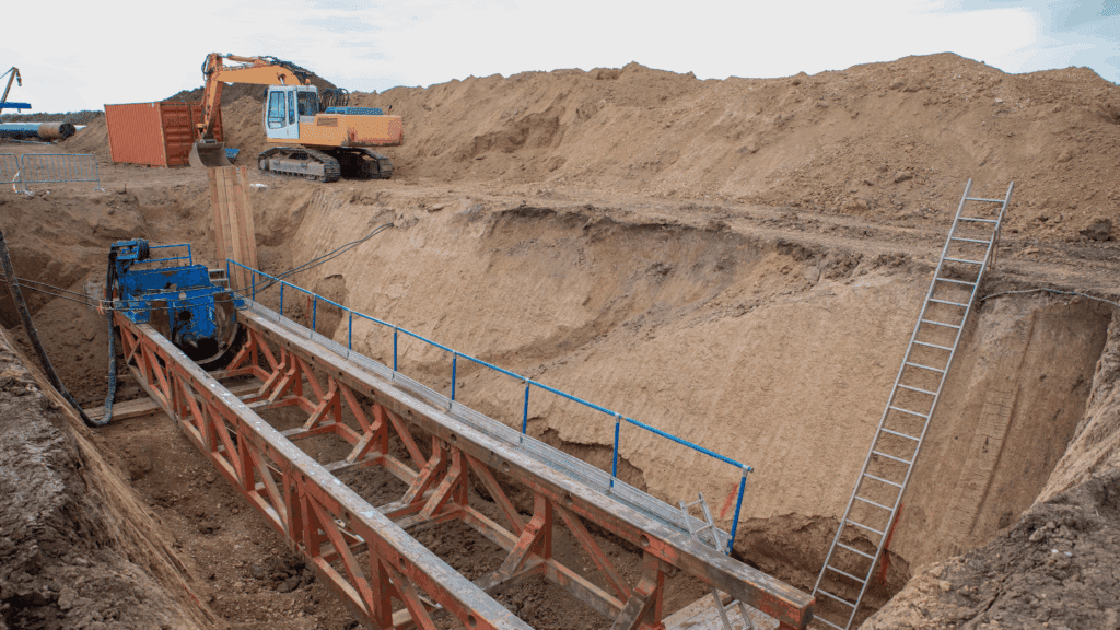 Construction crew using HDD equipment on underground pipeline project