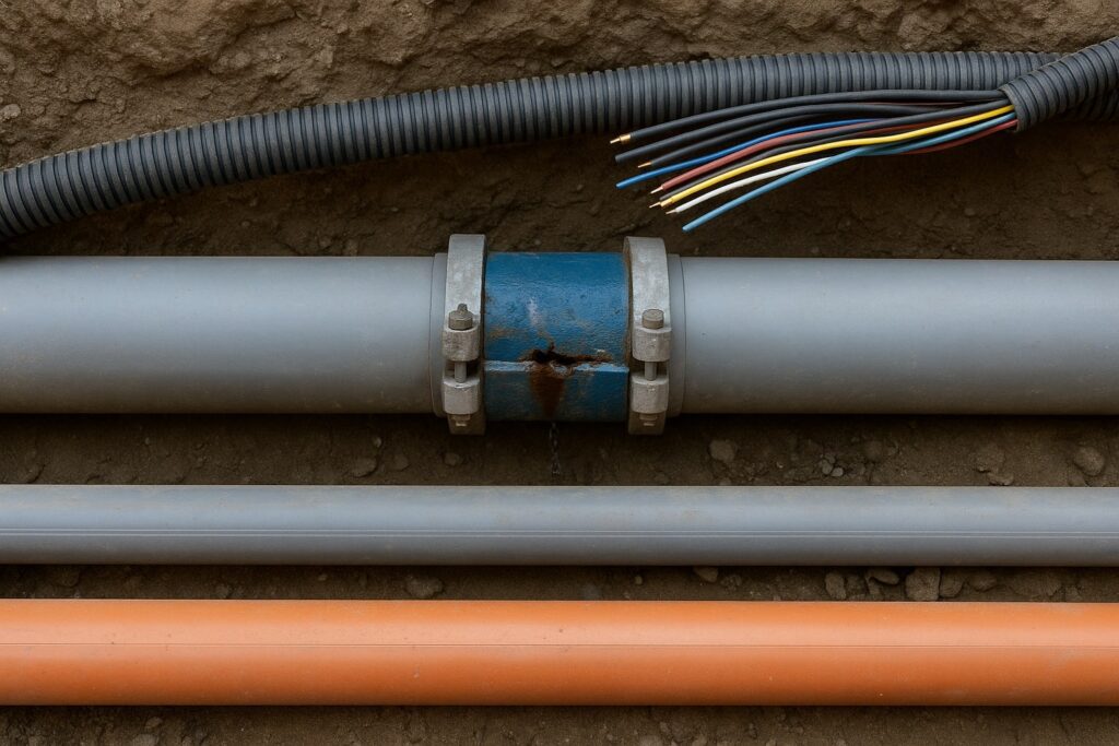 Underground utility damage requiring expert analysis for property loss claims