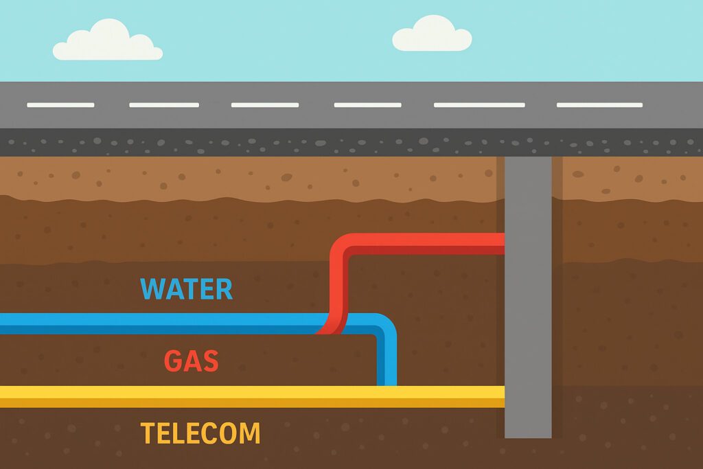underground utility geotechnical inspection diagram