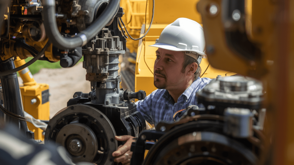 Forensic equipment inspection expert analyzing mechanical components