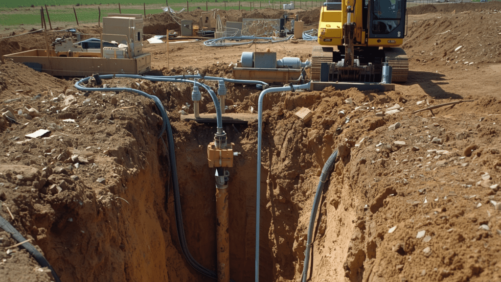 Underground utility construction work highlighting liability risks from engineering decisions