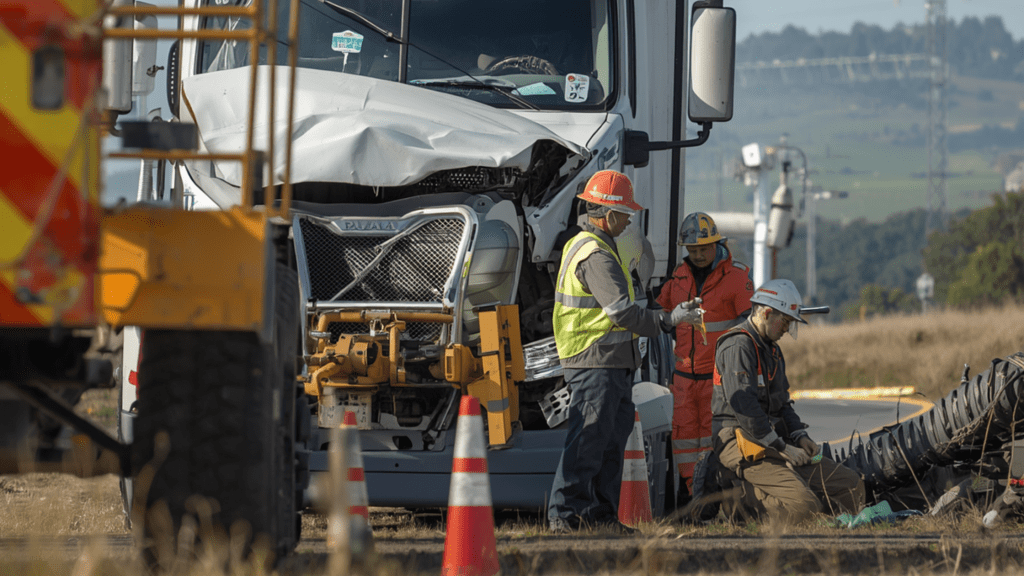 Vehicle and equipment inspection in transportation litigation at accident scene