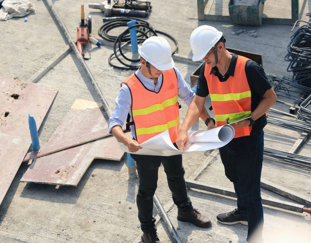 A civil construction site with trenching and underground utility work under investigation