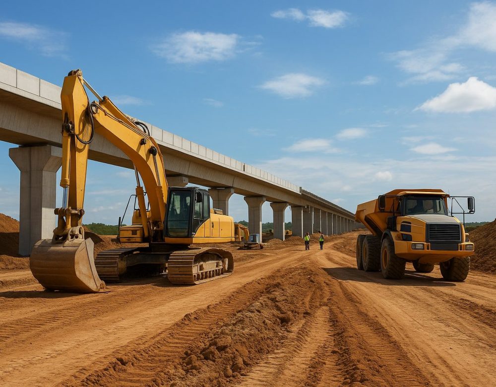 General engineering contracting civil construction project with heavy equipment