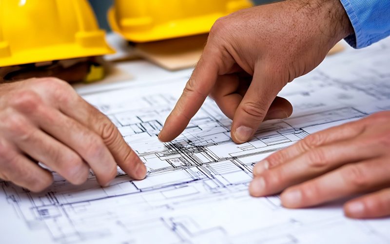 incident-analysis-expert-witness-construction Construction expert conducting incident analysis at a heavy equipment site for legal and safety evaluation