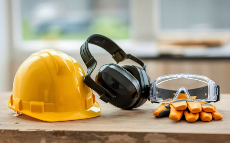 Workers following personal protective equipment (PPE) requirements on a heavy civil construction site