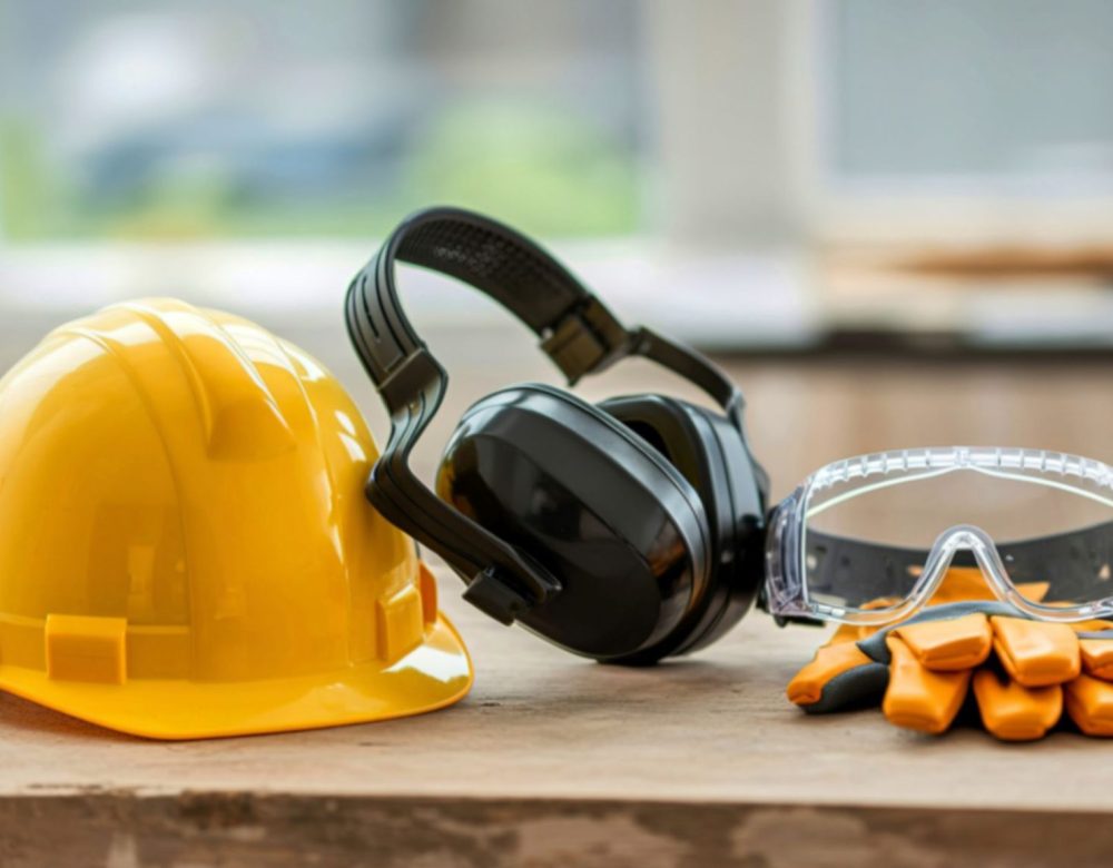 Workers following personal protective equipment (PPE) requirements on a heavy civil construction site