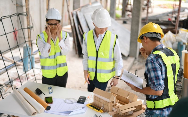 property-loss-expert-witness-construction Construction expert witnesses assessing property loss at a civil engineering site