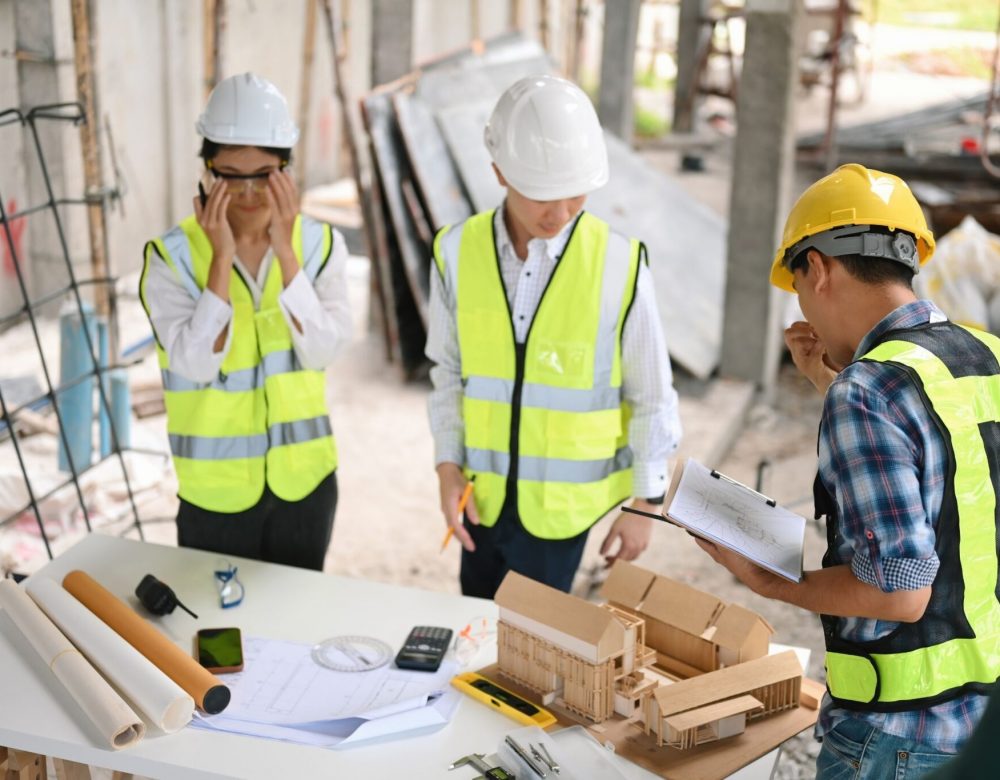 property-loss-expert-witness-construction Construction expert witnesses assessing property loss at a civil engineering site