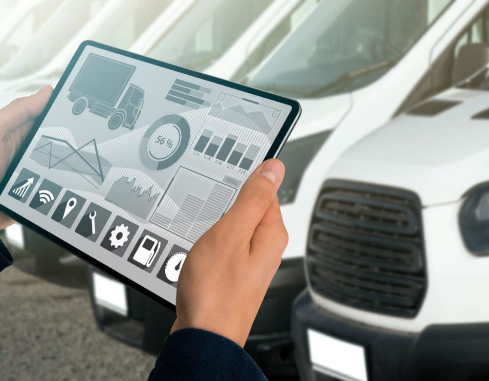 Transportation and warehouse litigation expert reviewing fleet accident data on-site